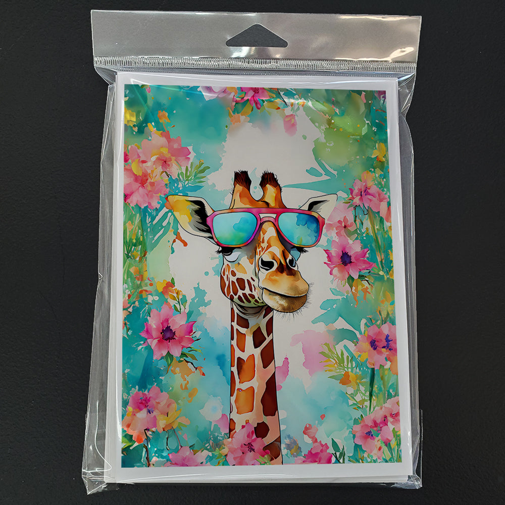 Hippie Animal Giraffe Greeting Cards Pack of 8