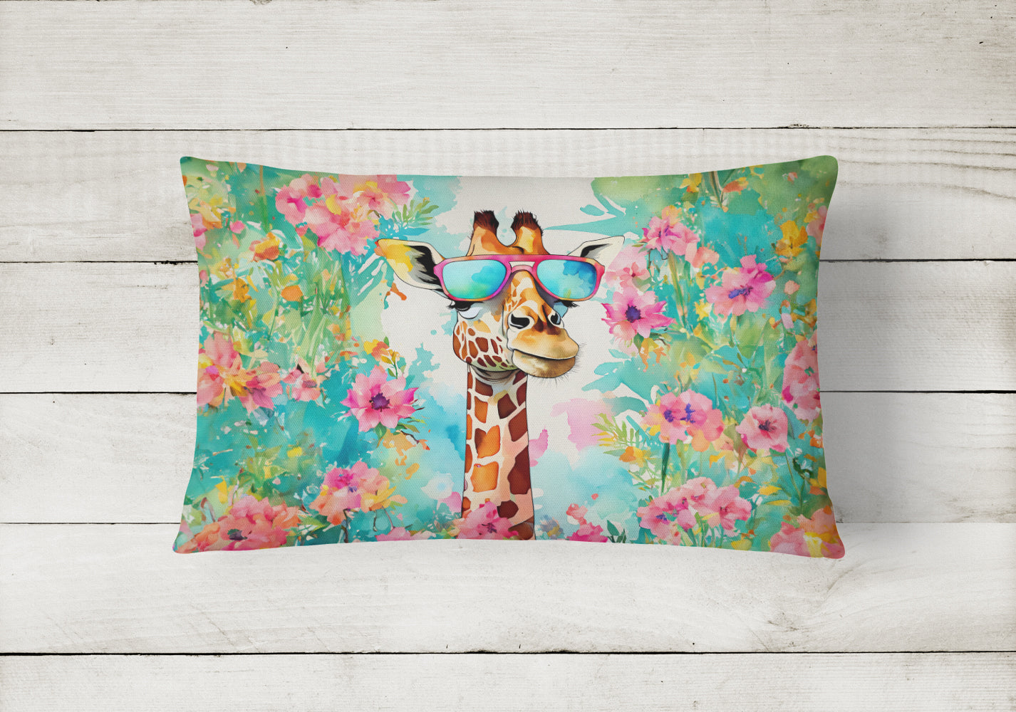 Hippie Animal Giraffe Throw Pillow