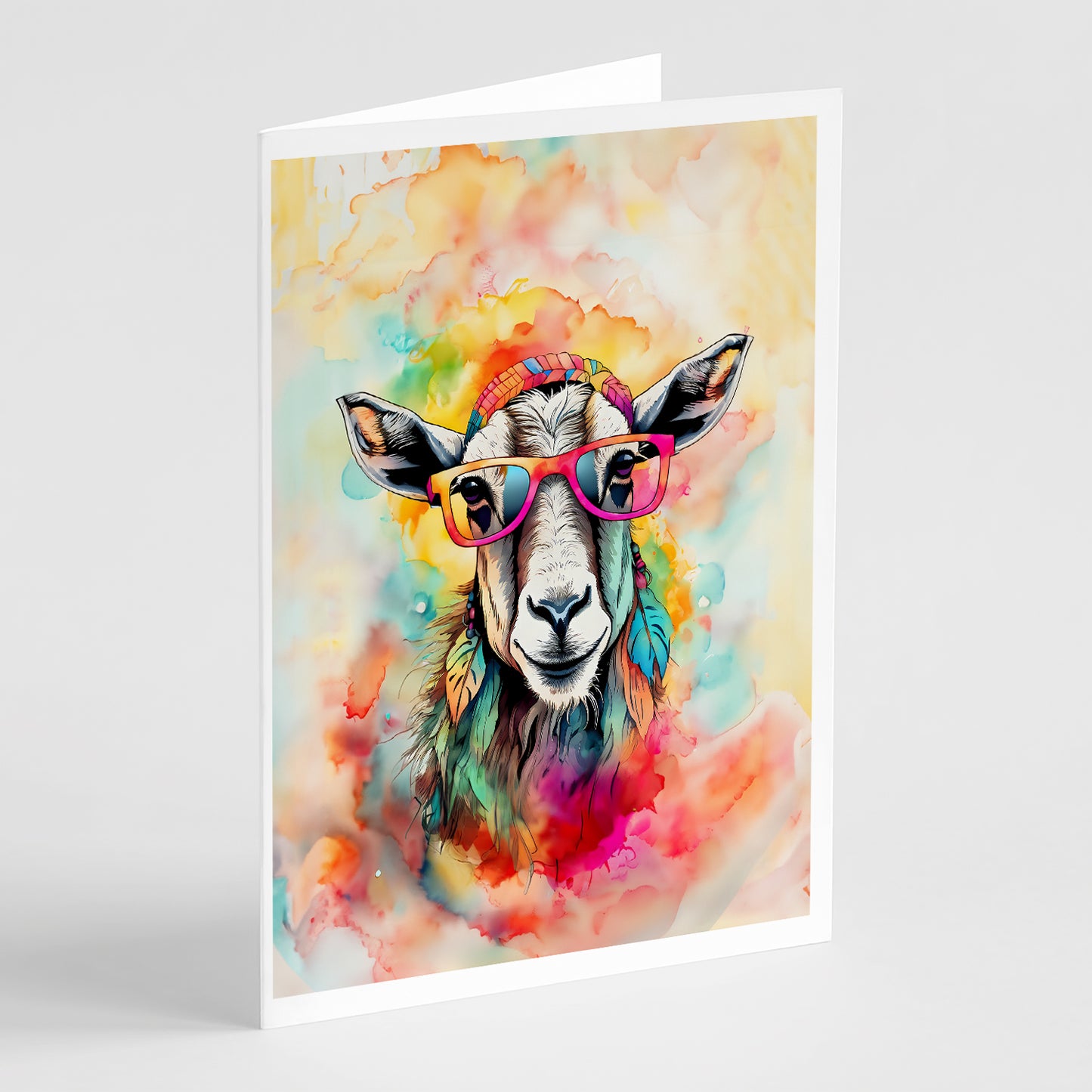 Buy this Hippie Animal Goat Greeting Cards Pack of 8