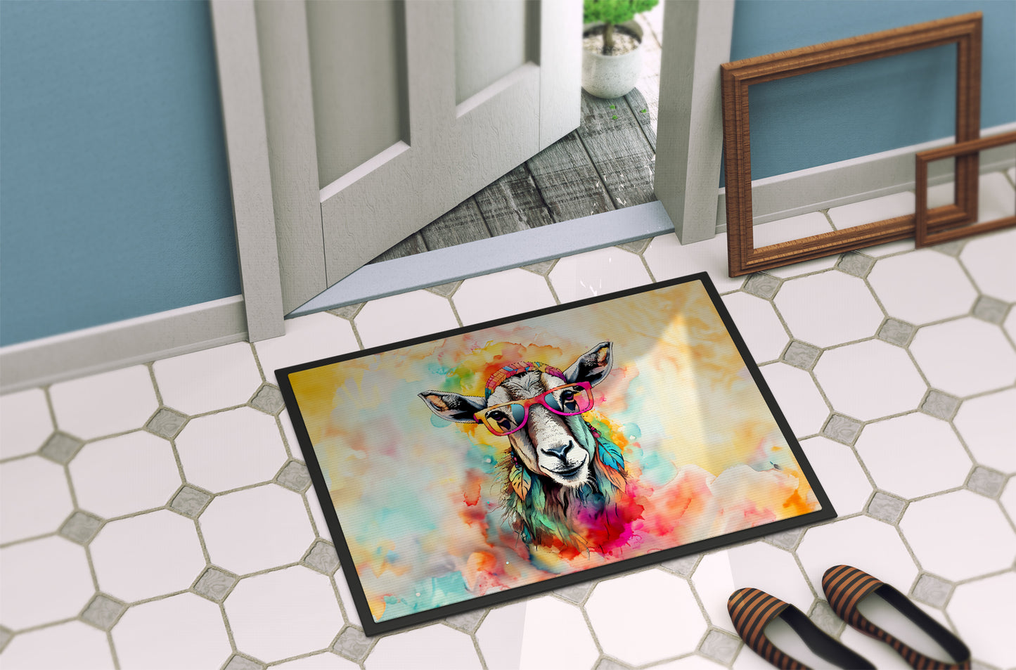 Hippie Animal Goat Doormat