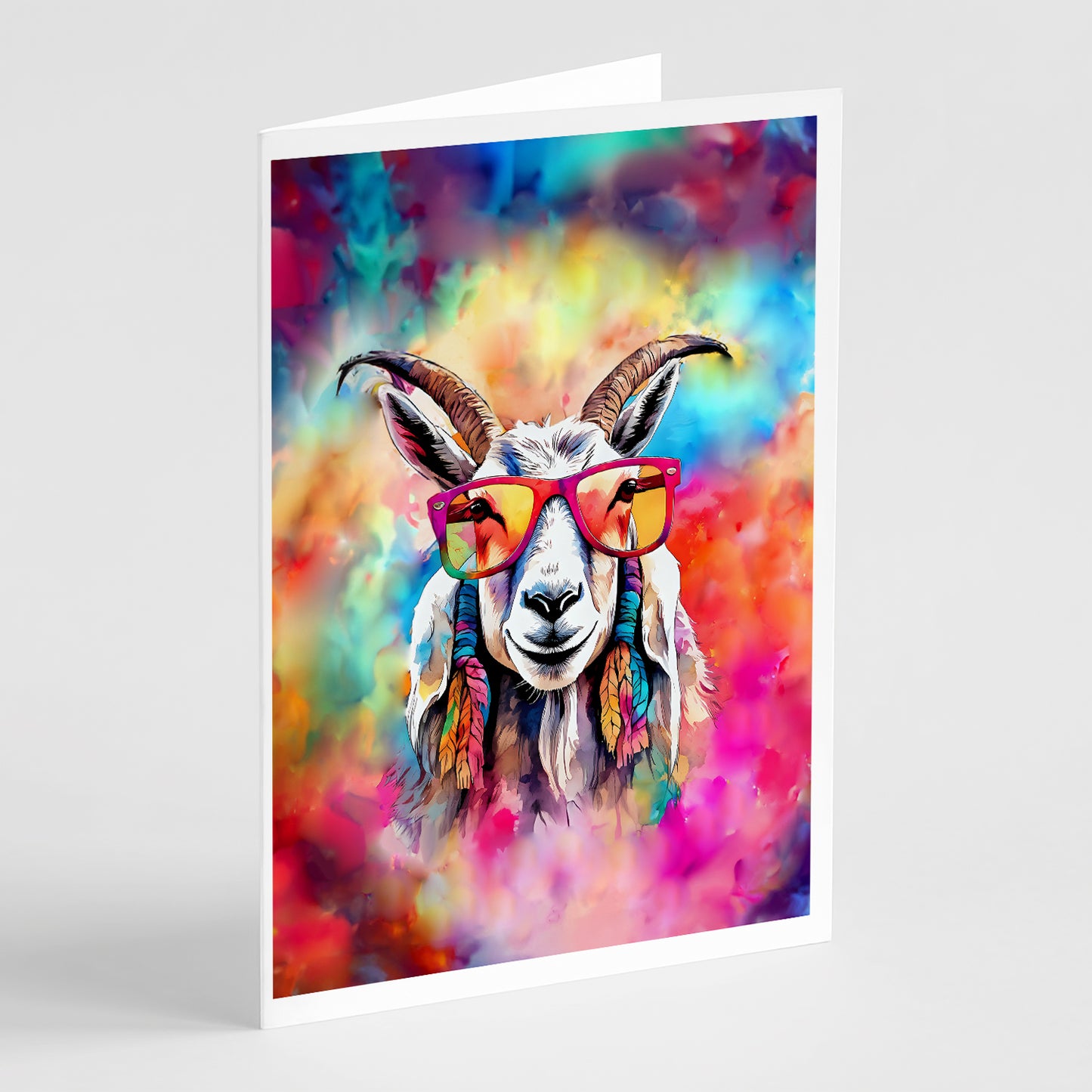 Buy this Hippie Animal Goat Greeting Cards Pack of 8