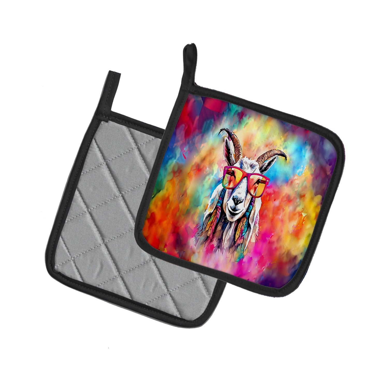 Hippie Animal Goat Pair of Pot Holders