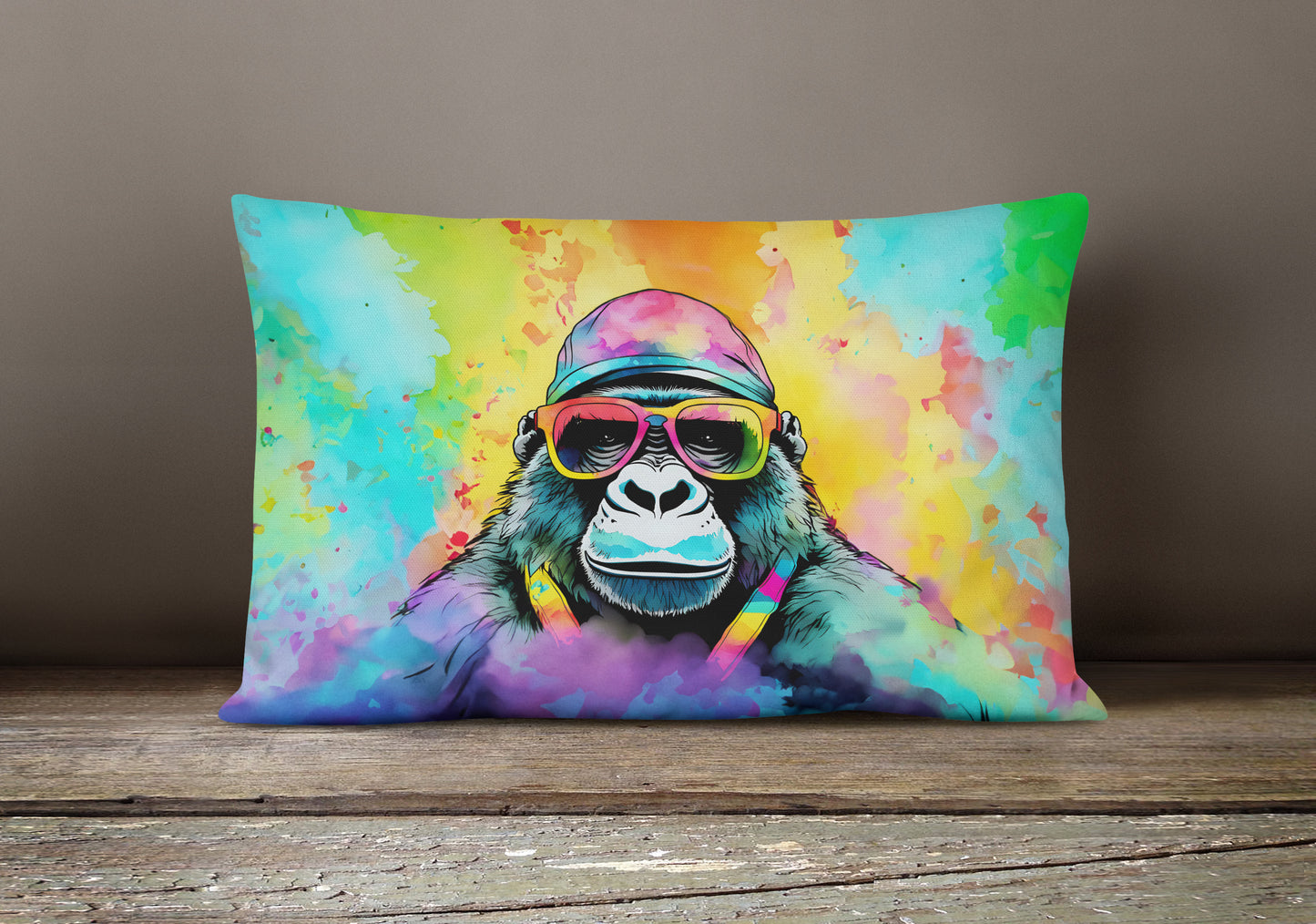 Hippie Animal Gorilla Throw Pillow