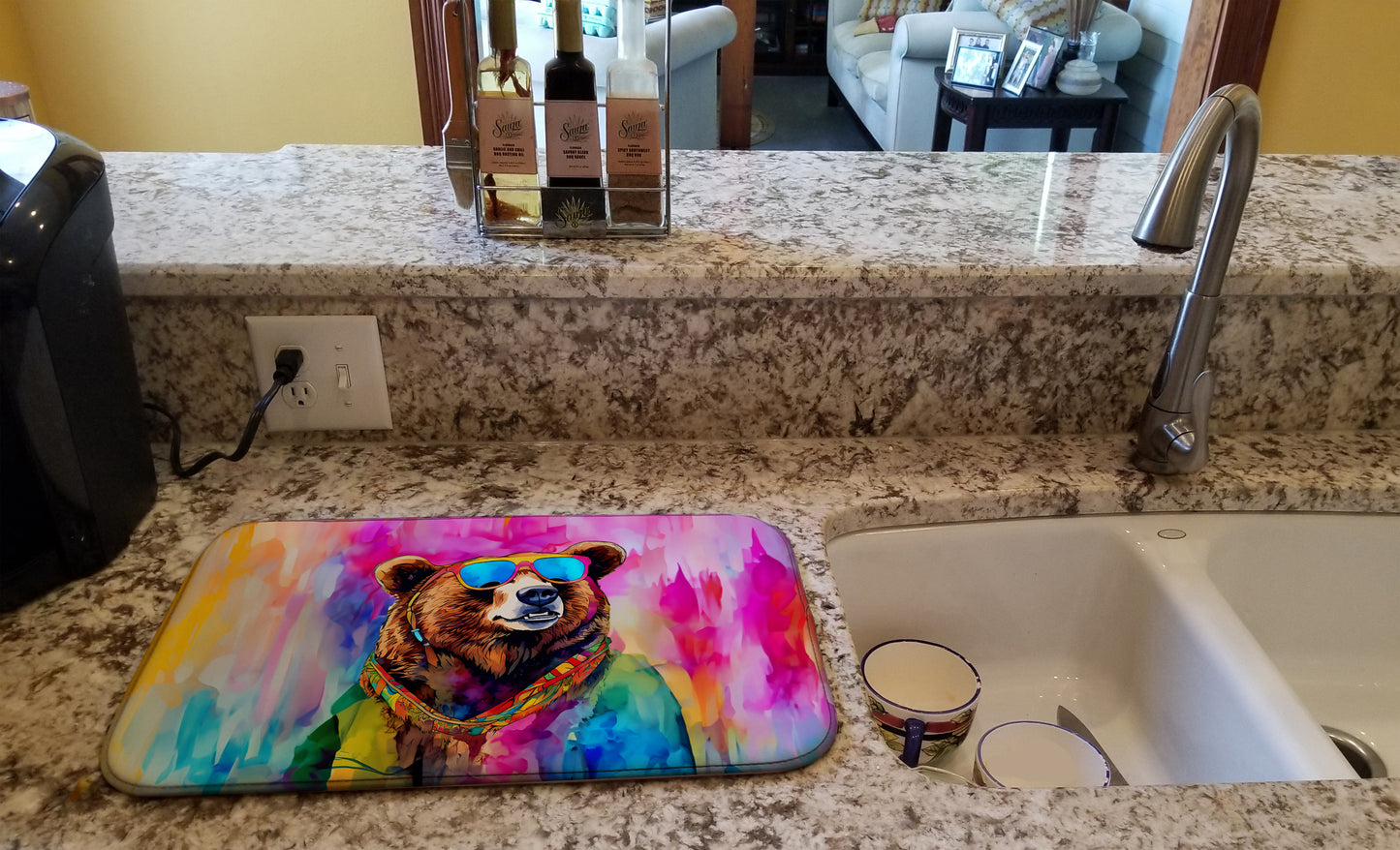 Hippie Animal Grizzly Bear Dish Drying Mat