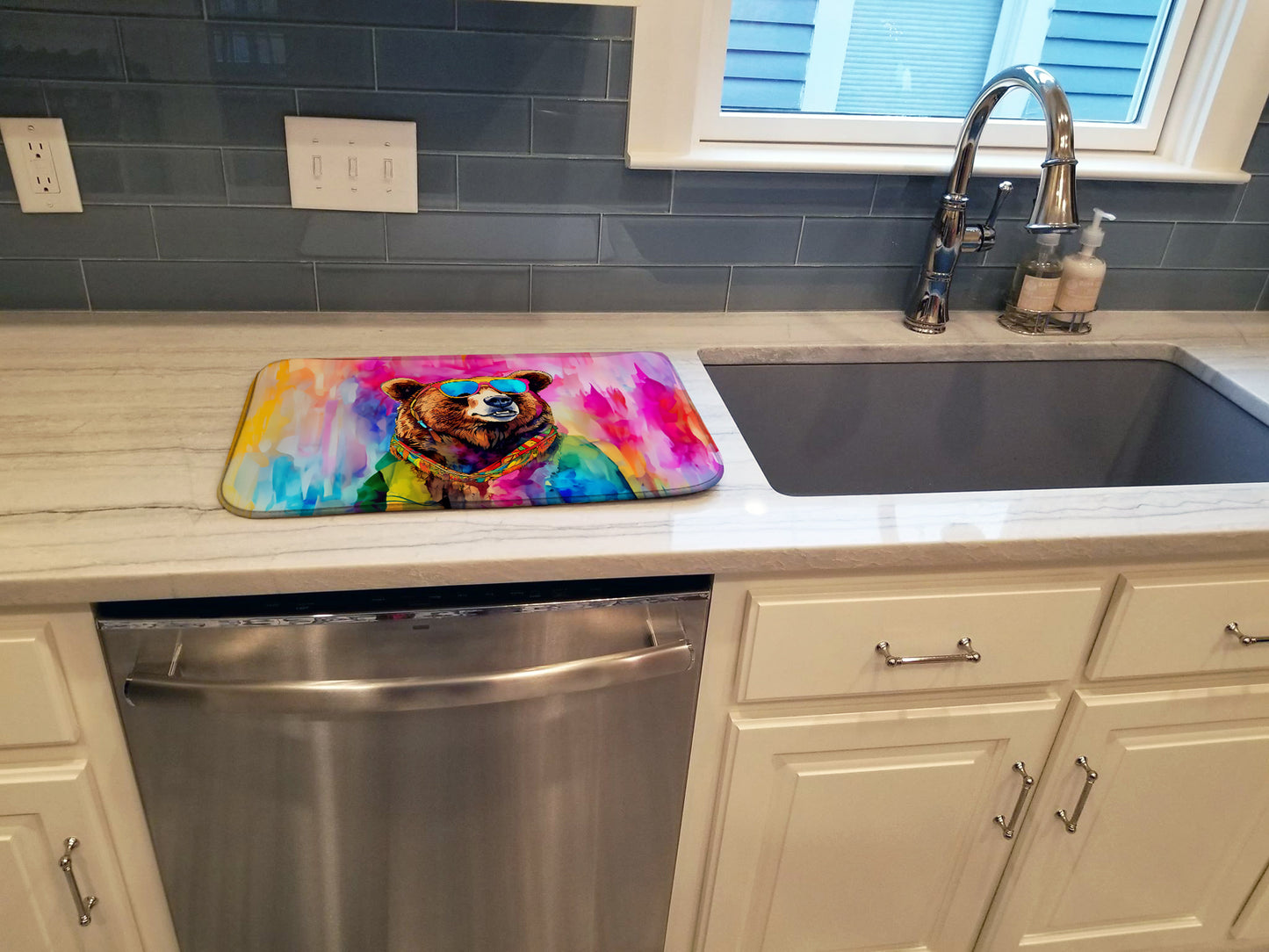 Hippie Animal Grizzly Bear Dish Drying Mat