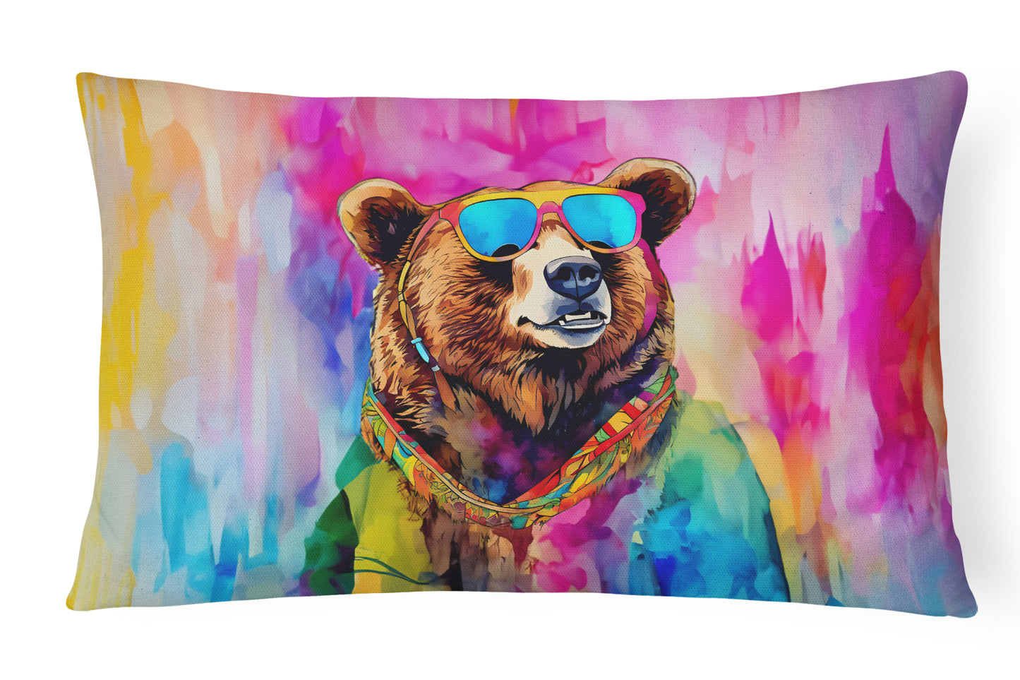 Buy this Hippie Animal Grizzly Bear Throw Pillow