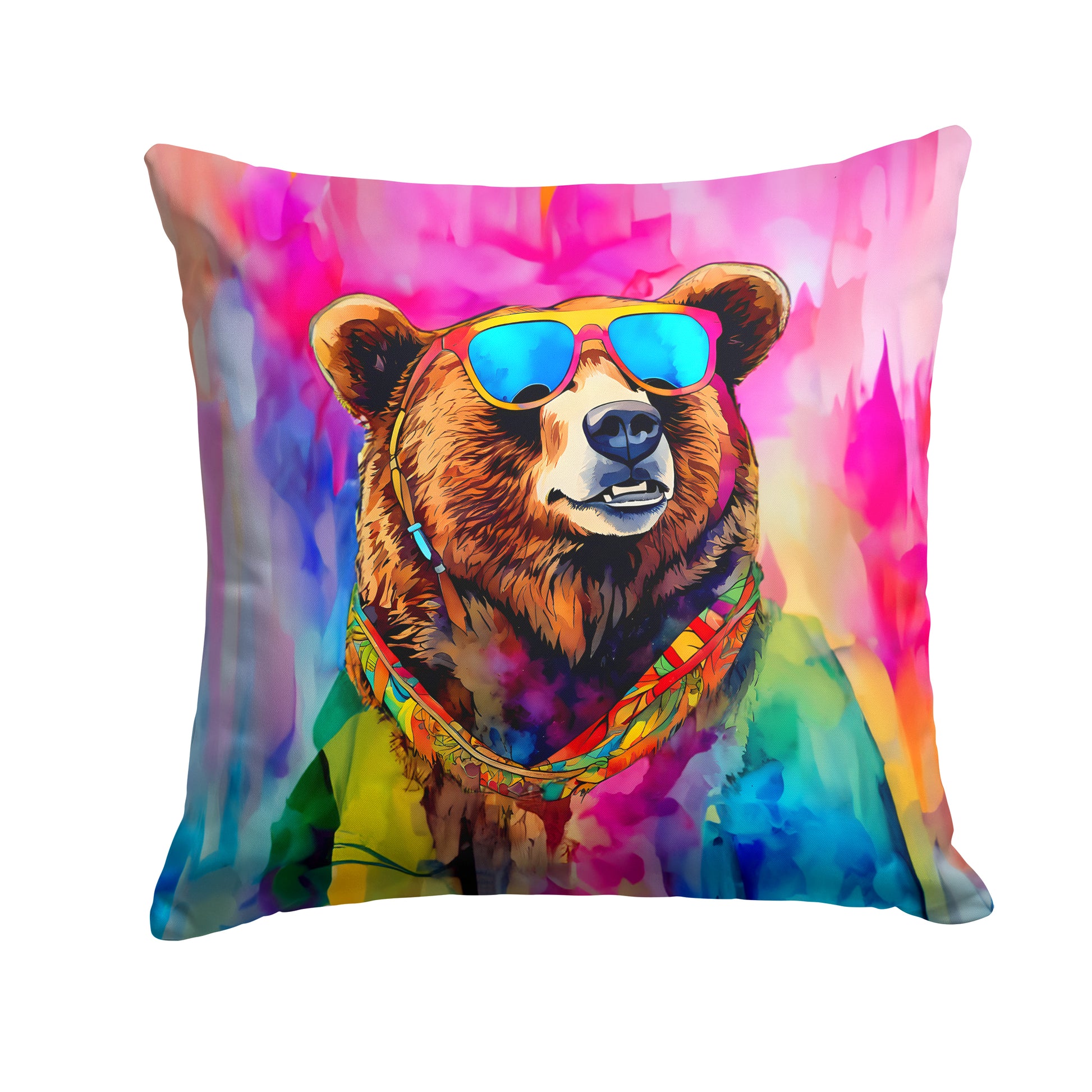 Buy this Hippie Animal Grizzly Bear Throw Pillow