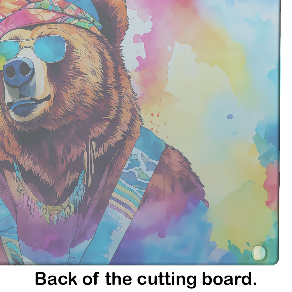 Hippie Animal Grizzly Bear Glass Cutting Board