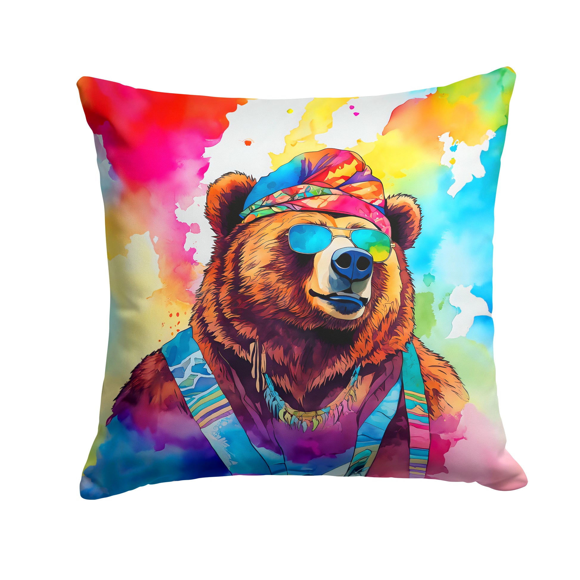 Buy this Hippie Animal Grizzly Bear Throw Pillow