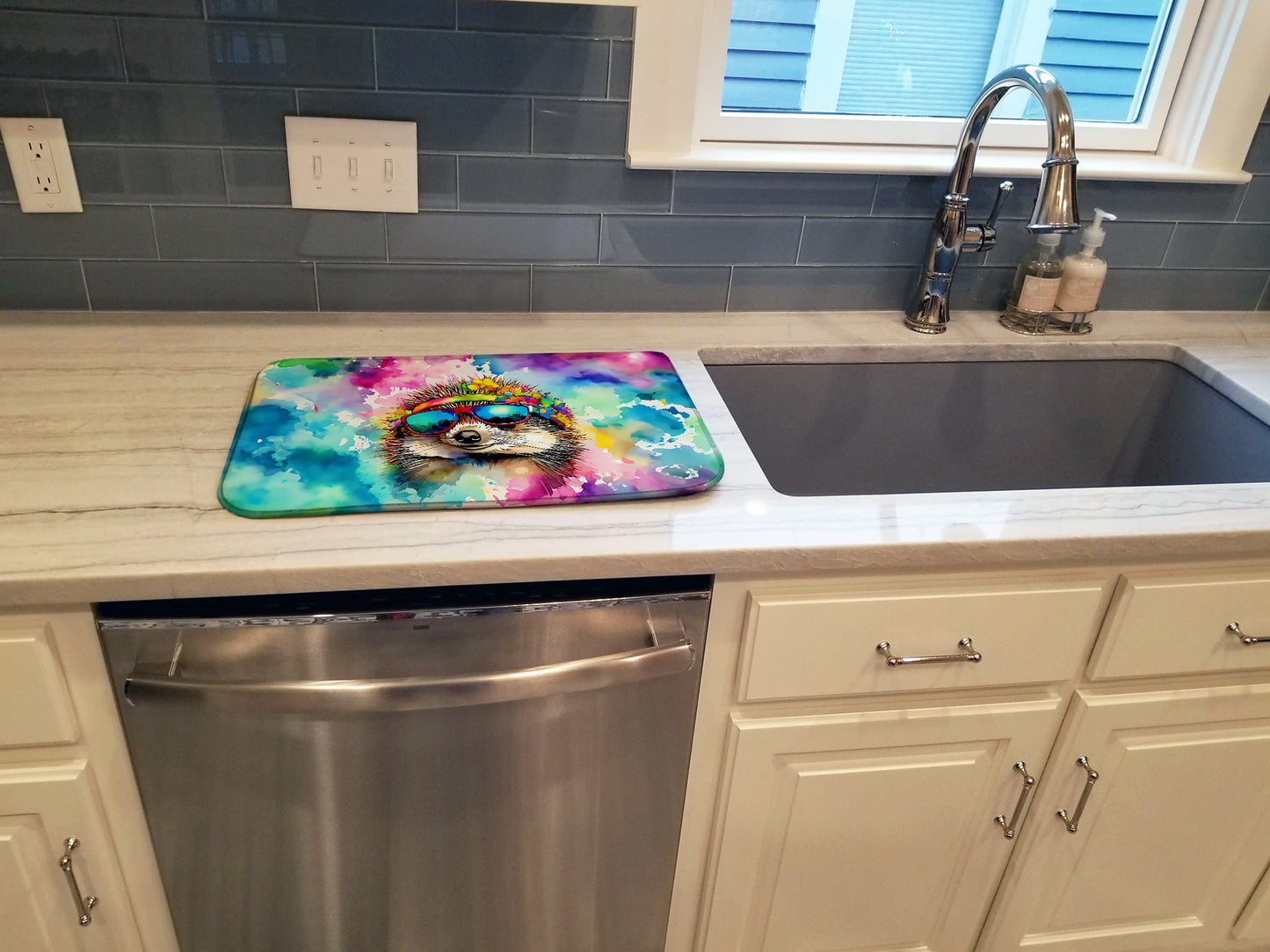 Hippie Animal Hedgehog Dish Drying Mat