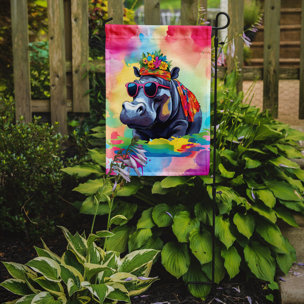 Hippie Animal Hippopotamus Garden Flag