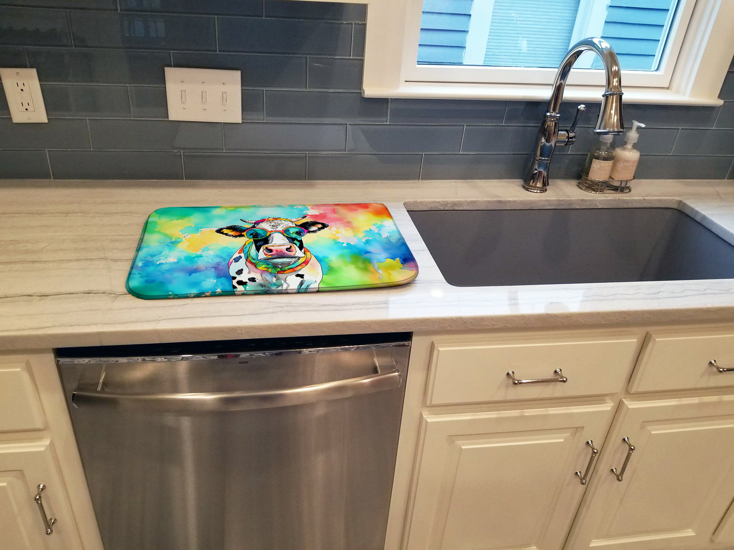 Hippie Animal Cow Dish Drying Mat