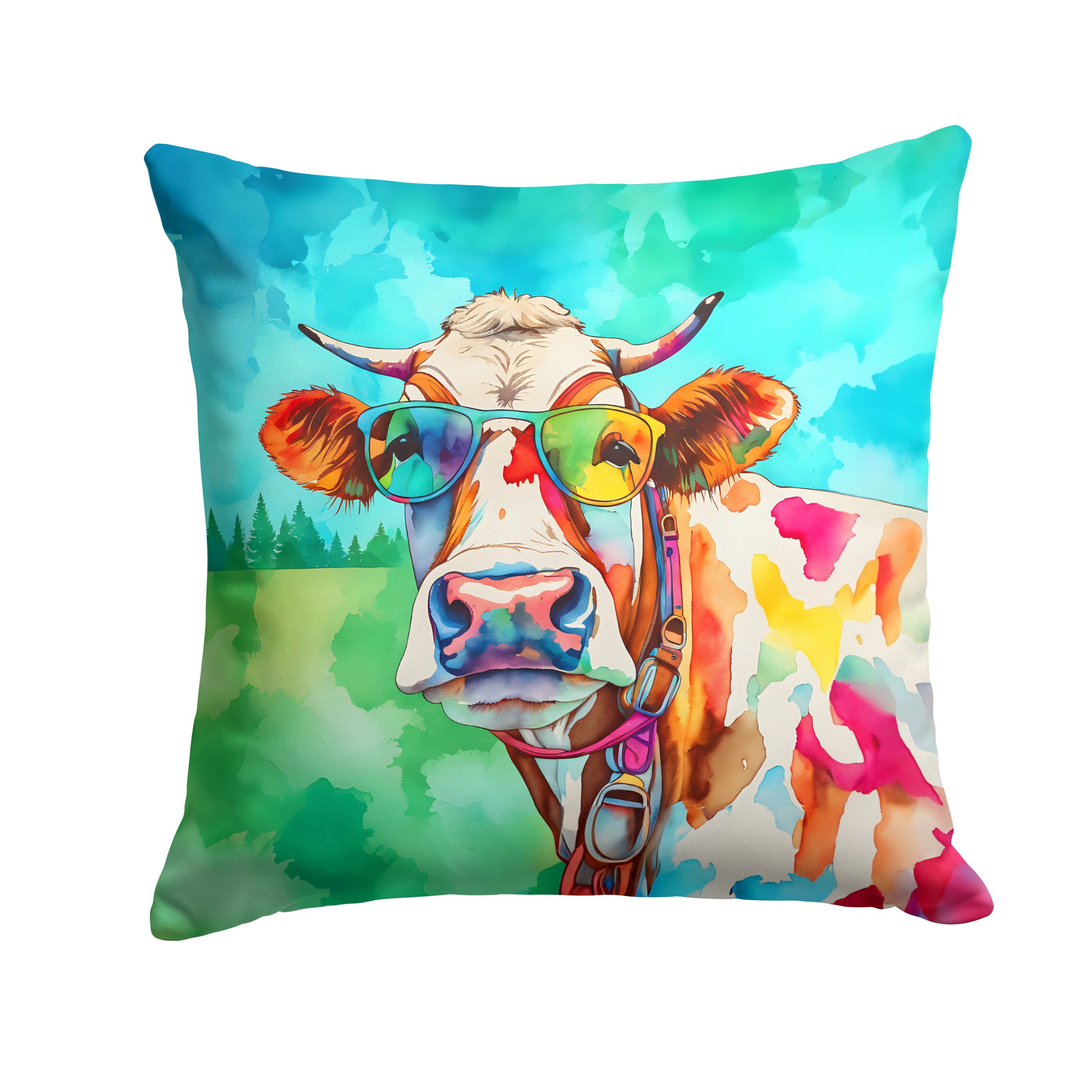 Buy this Hippie Animal Cow Throw Pillow