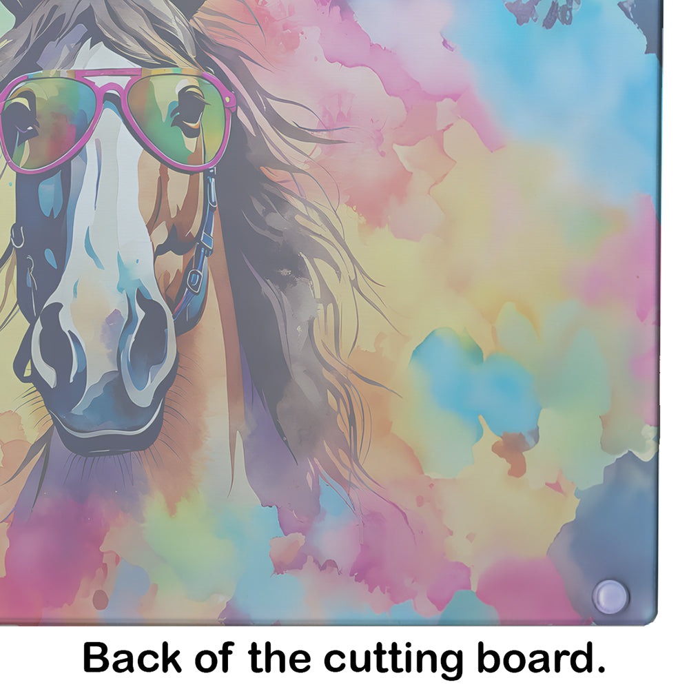 Hippie Animal Horse Glass Cutting Board