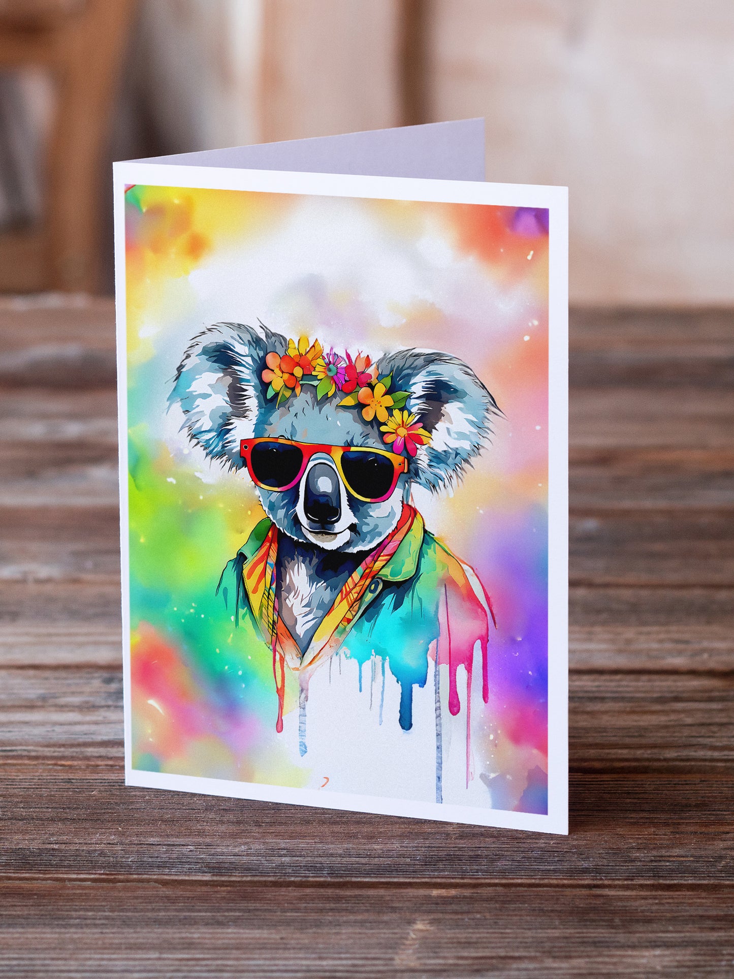 Hippie Animal Koala Greeting Cards Pack of 8