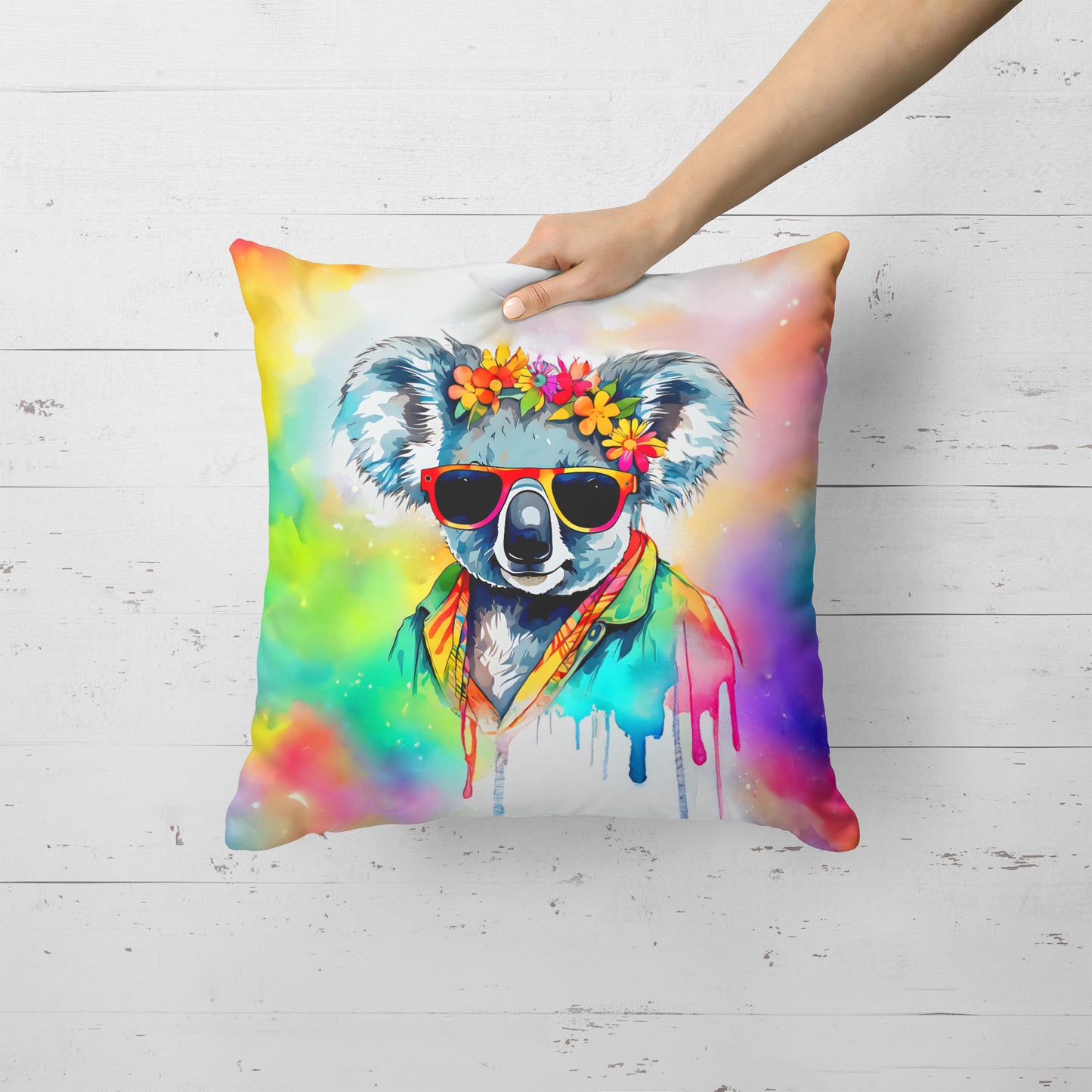 Hippie Animal Koala Throw Pillow