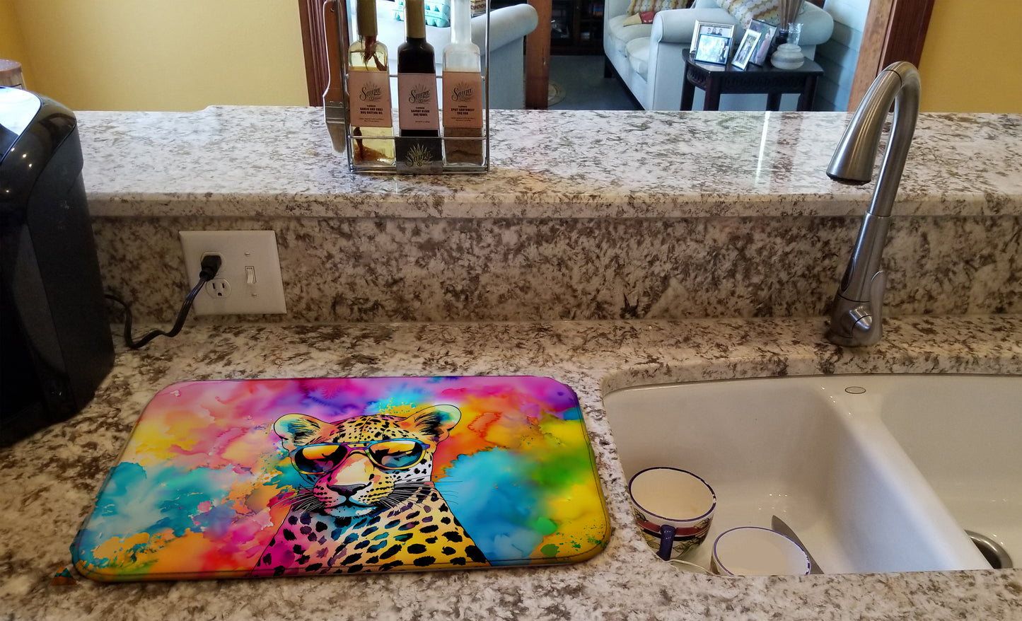 Hippie Animal Leopard Dish Drying Mat