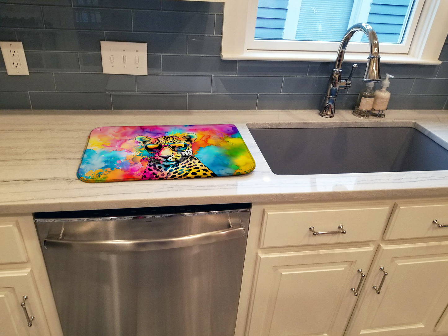 Hippie Animal Leopard Dish Drying Mat