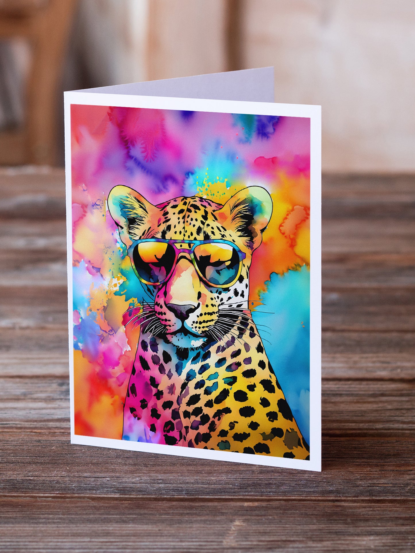 Hippie Animal Leopard Greeting Cards Pack of 8