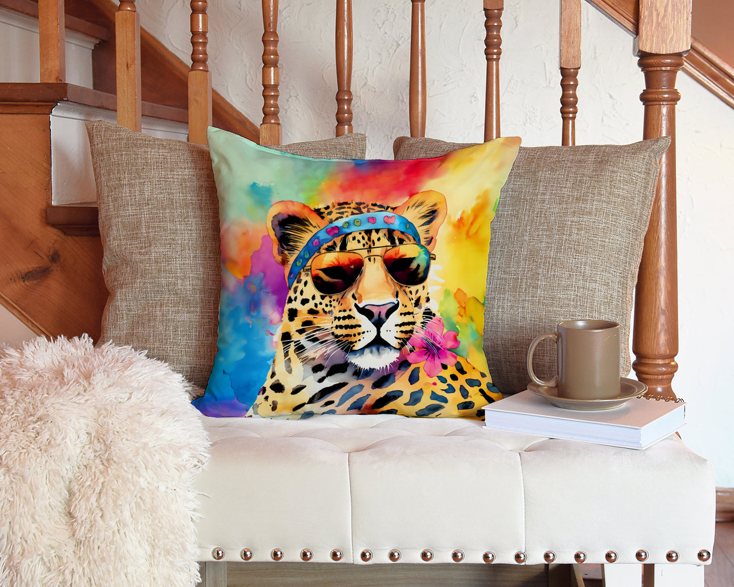 Hippie Animal Leopard Throw Pillow