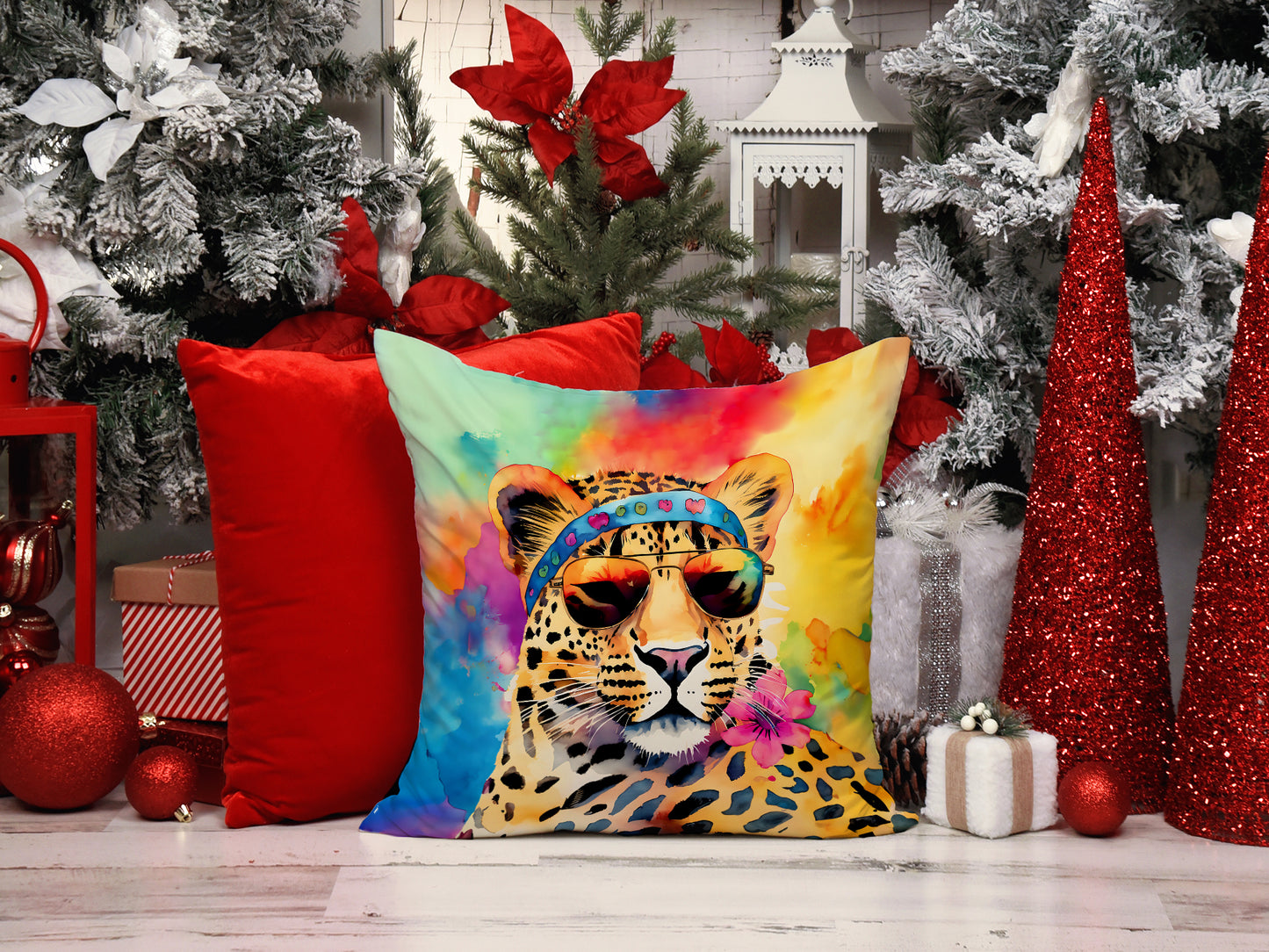 Hippie Animal Leopard Throw Pillow