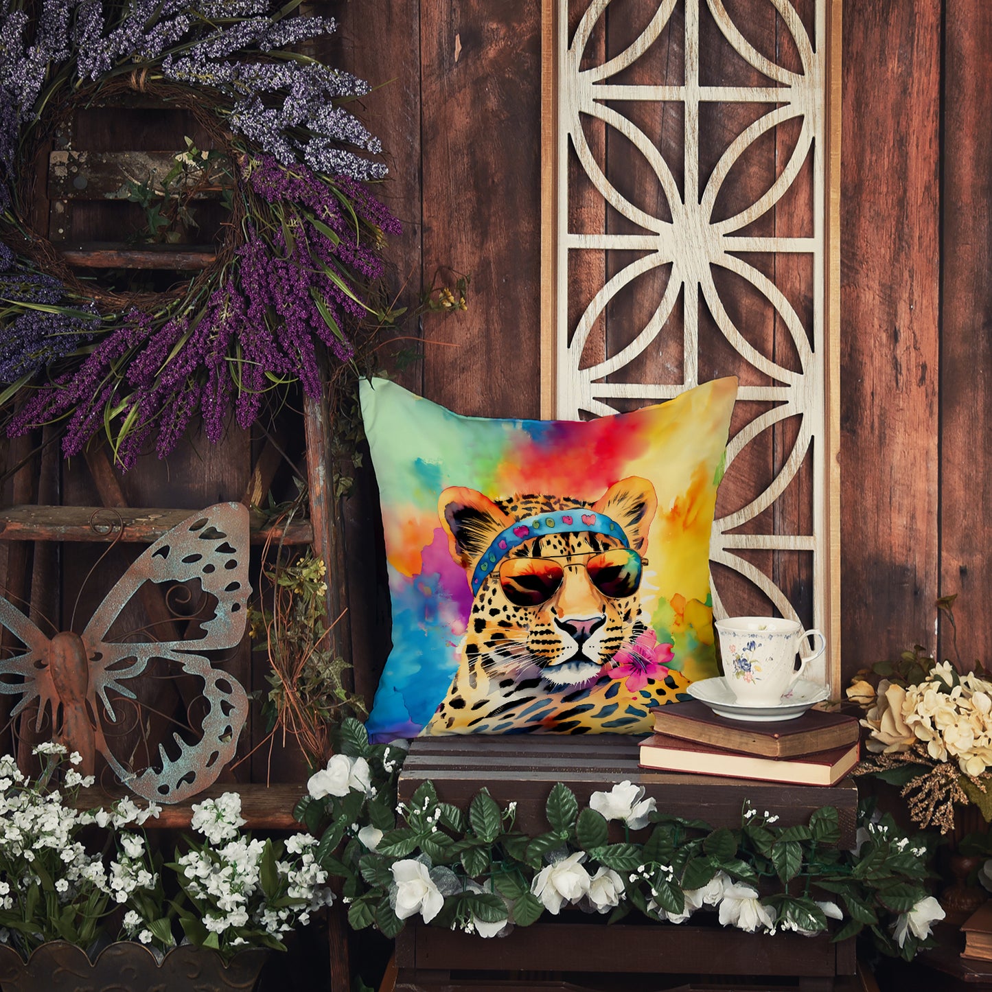 Hippie Animal Leopard Throw Pillow