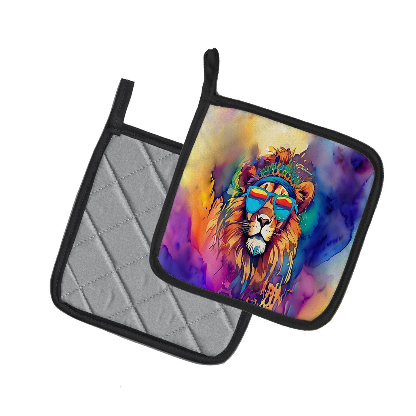 Hippie Animal Lion Pair of Pot Holders