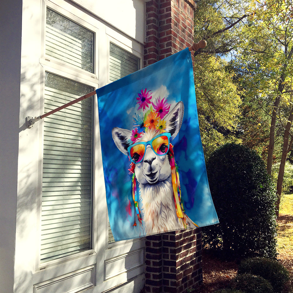 Hippie Animal Llama House Flag