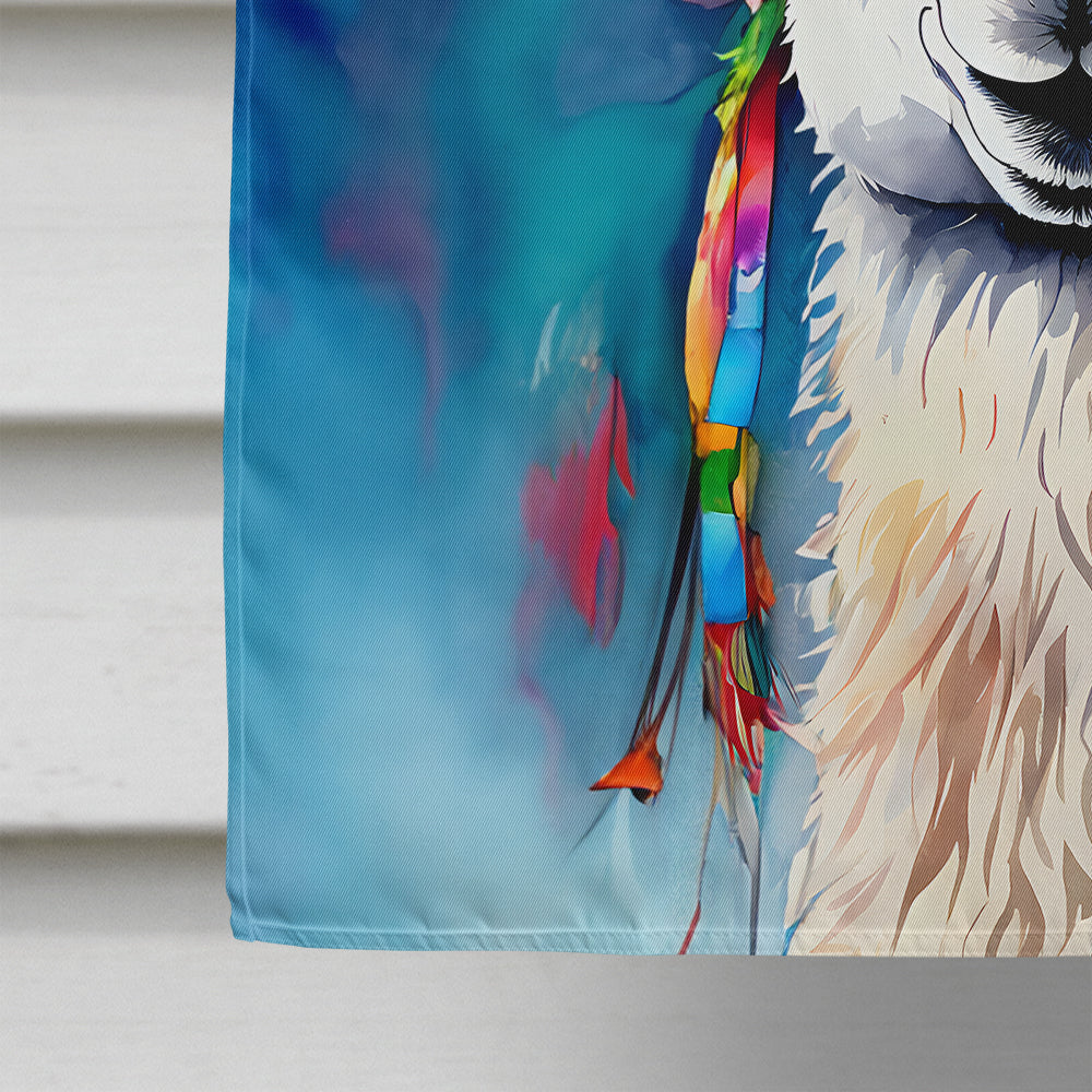 Hippie Animal Llama House Flag