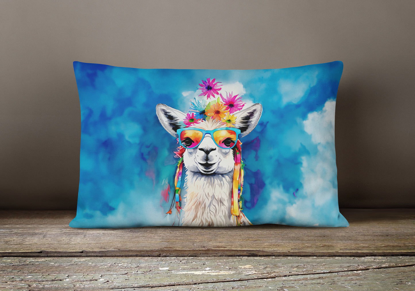 Hippie Animal Llama Throw Pillow