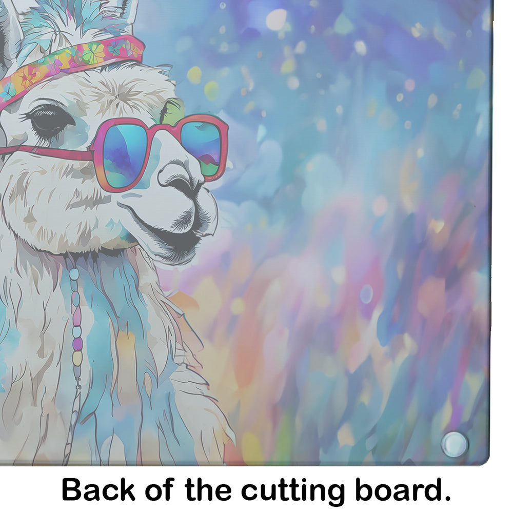 Hippie Animal Llama Glass Cutting Board