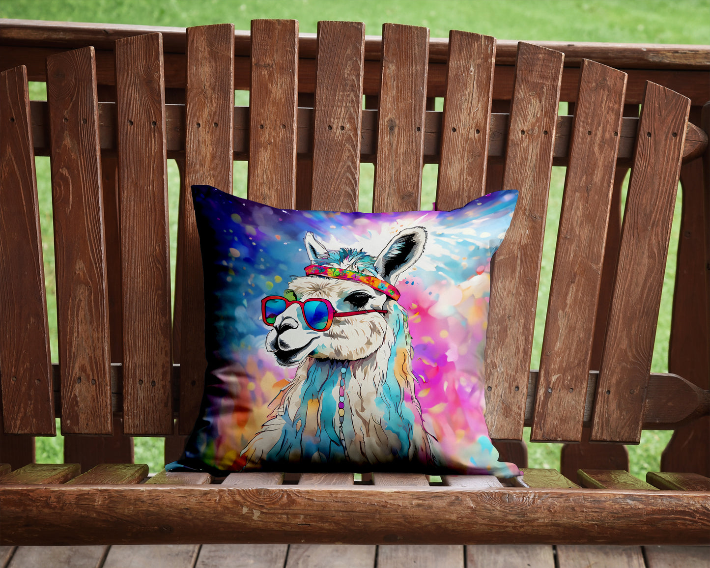 Hippie Animal Llama Throw Pillow