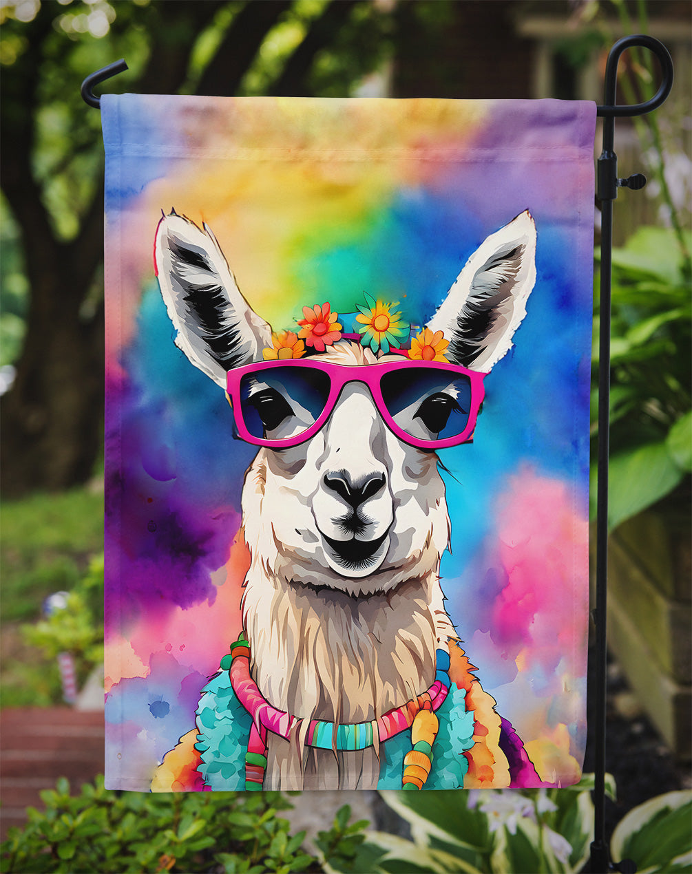 Hippie Animal Llama Garden Flag