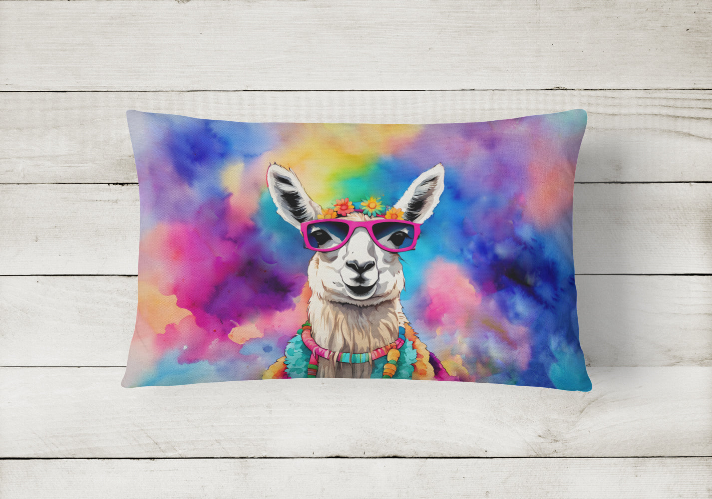 Hippie Animal Llama Throw Pillow