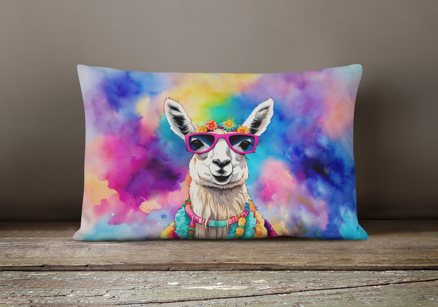 Hippie Animal Llama Throw Pillow