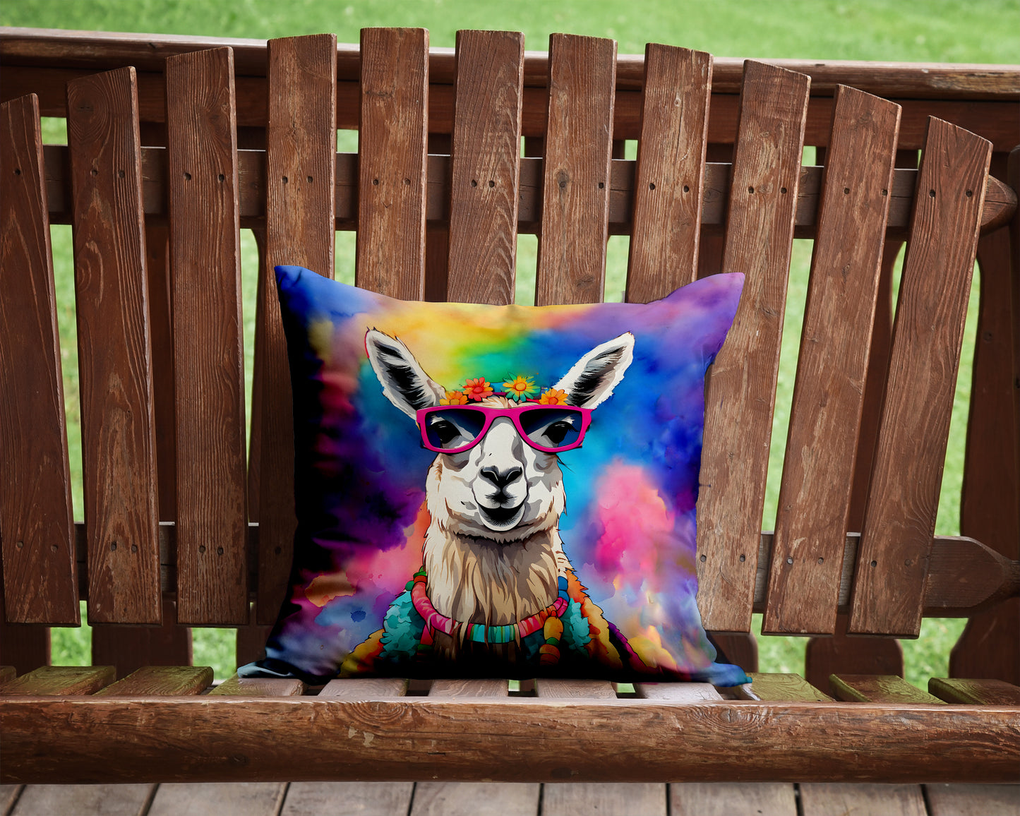 Hippie Animal Llama Throw Pillow