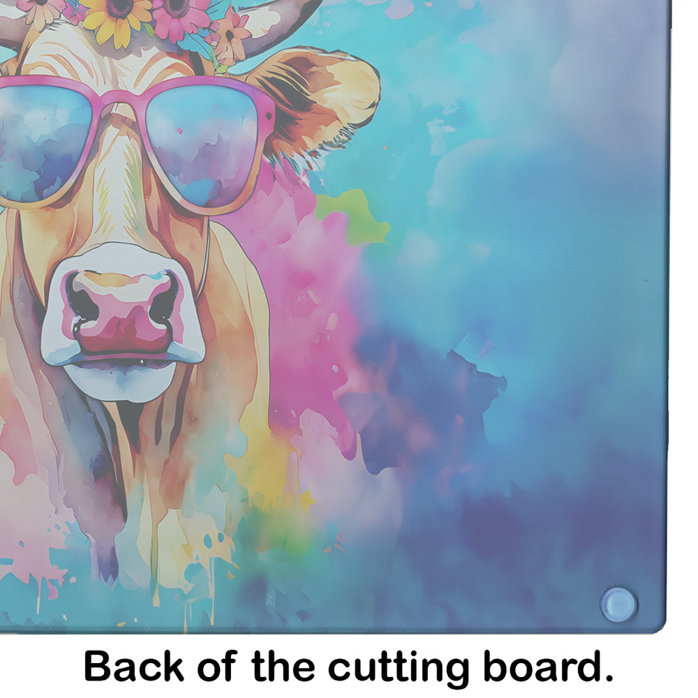 Hippie Animal Malvi Cow Glass Cutting Board