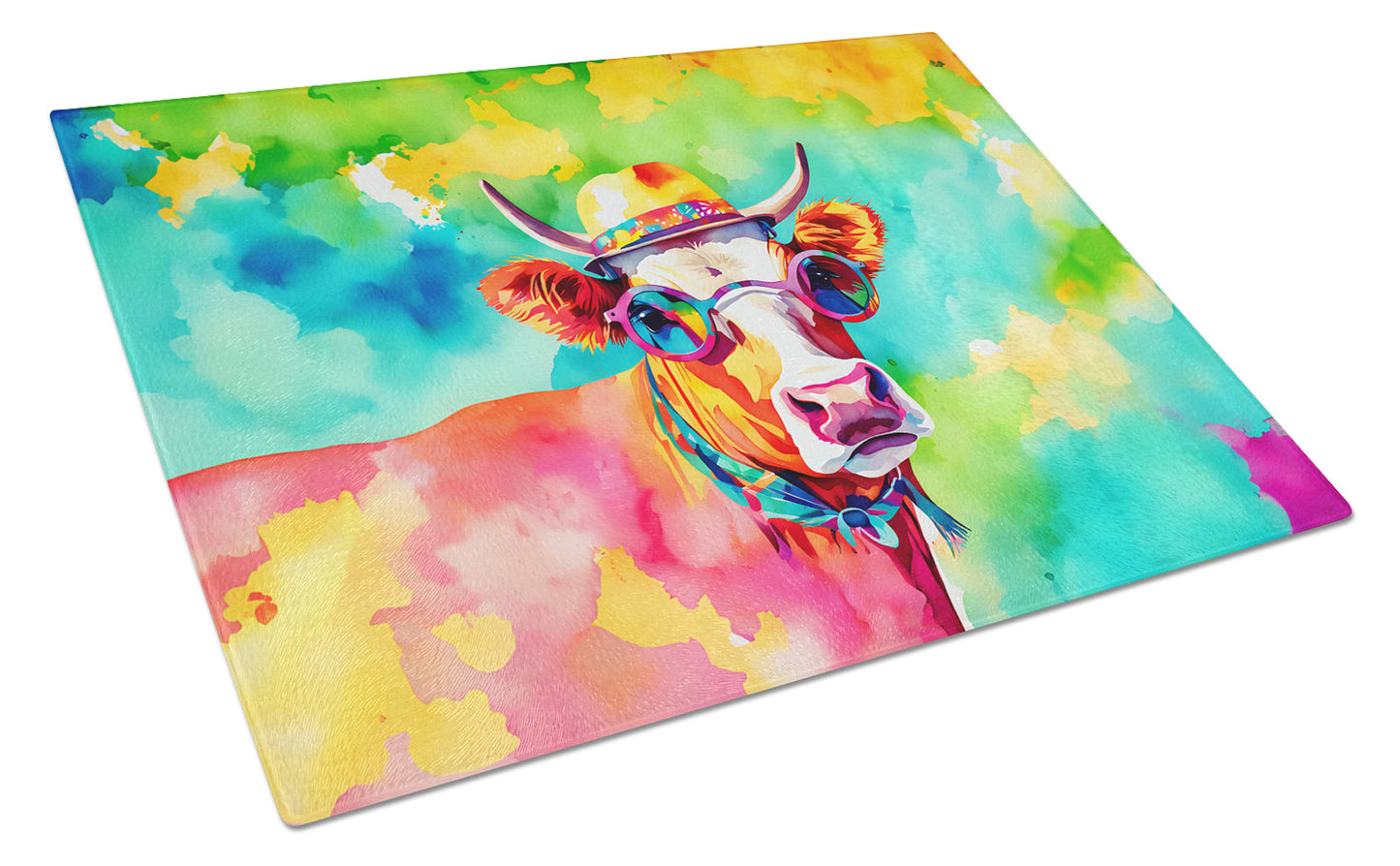 Buy this Hippie Animal Malvi Cow Glass Cutting Board