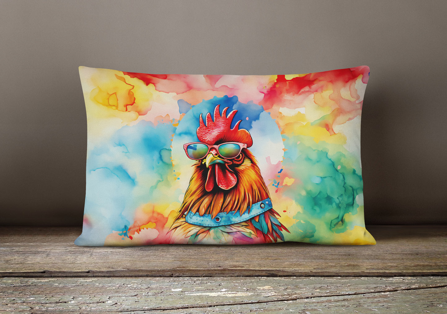 Hippie Animal Red Rooster Throw Pillow