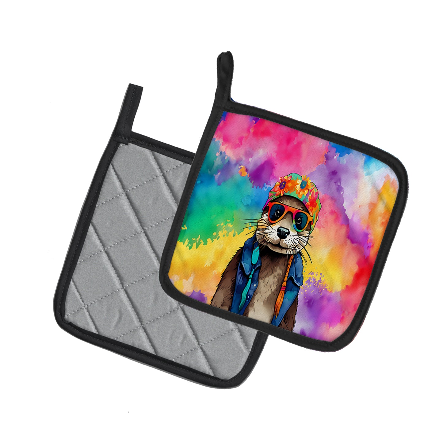 Hippie Animal Otter Pair of Pot Holders