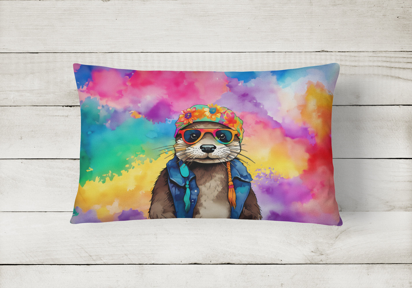 Hippie Animal Otter Throw Pillow