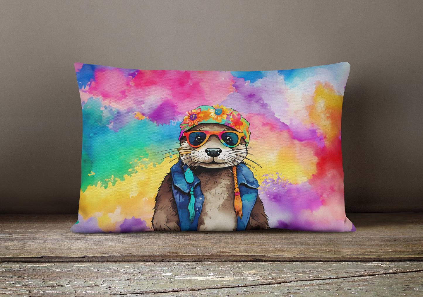 Hippie Animal Otter Throw Pillow