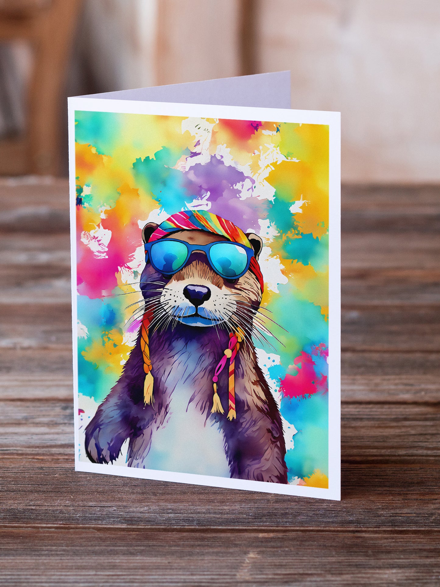 Hippie Animal Otter Greeting Cards Pack of 8