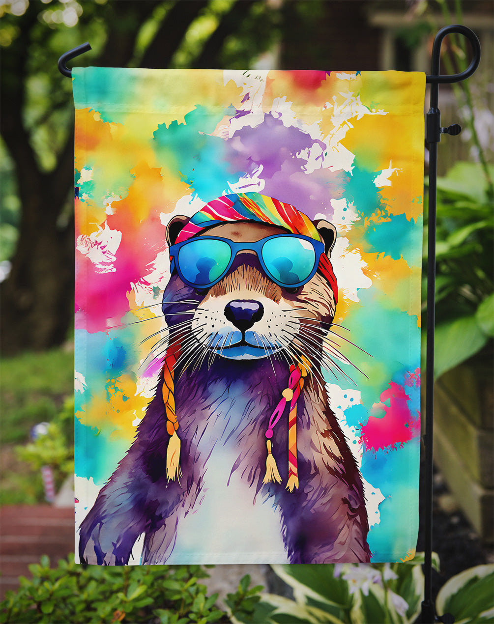 Hippie Animal Otter Garden Flag