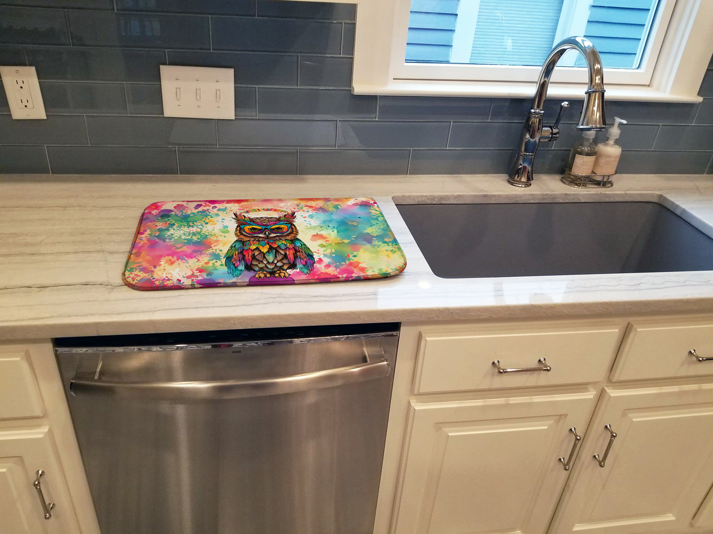 Hippie Animal Owl Dish Drying Mat