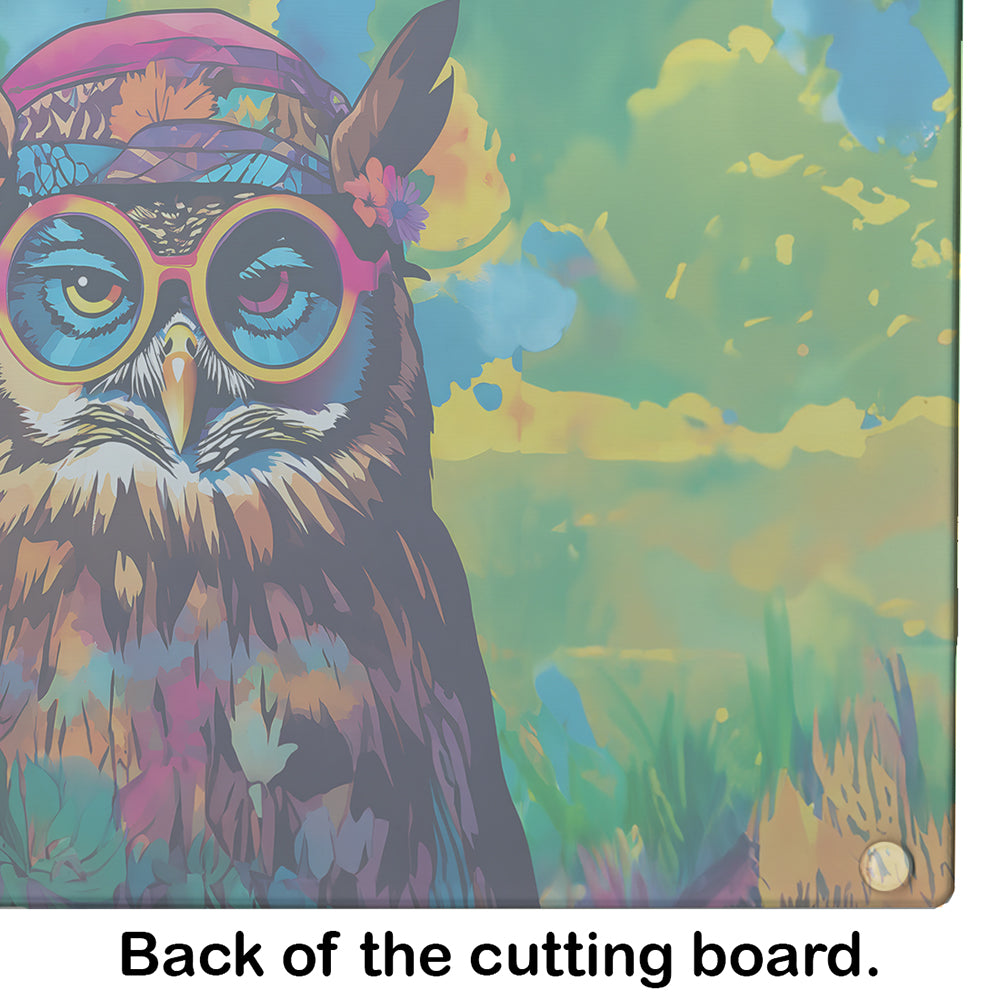 Hippie Animal Owl Glass Cutting Board