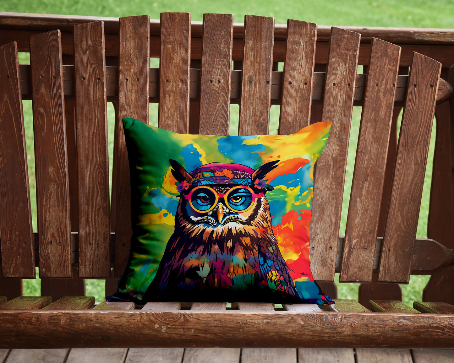 Hippie Animal Owl Throw Pillow