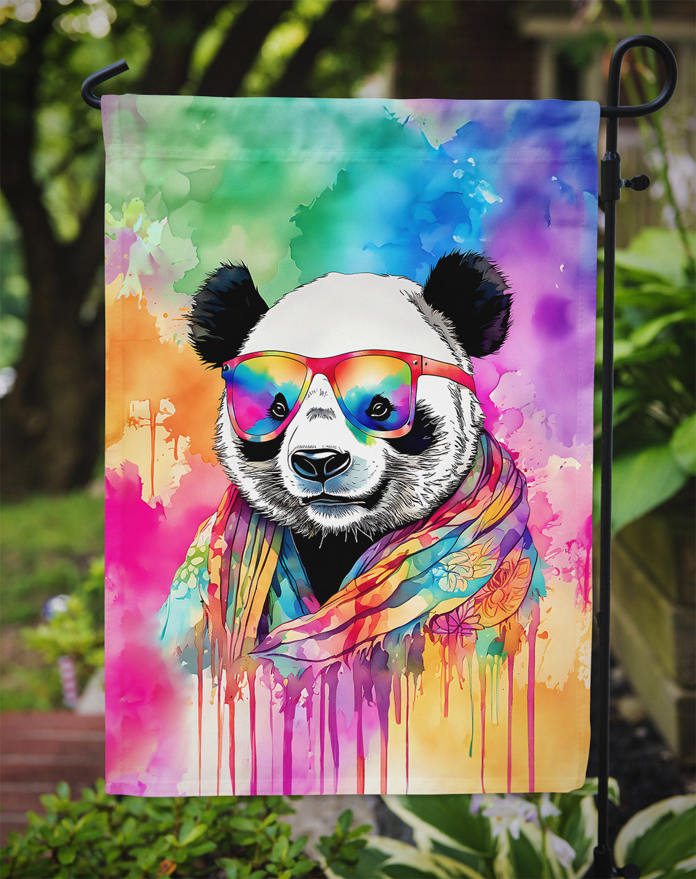 Hippie Animal Panda Garden Flag