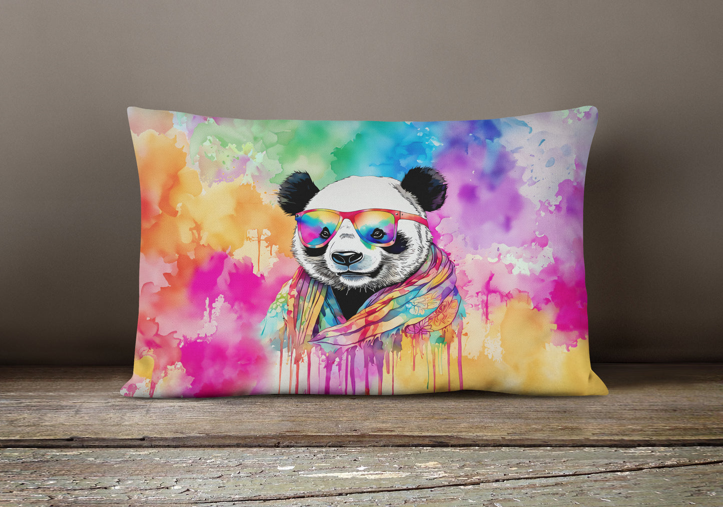 Hippie Animal Panda Throw Pillow