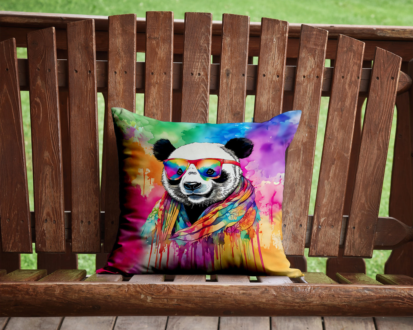 Hippie Animal Panda Throw Pillow